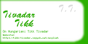 tivadar tikk business card